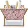 Ambesonne Romantic Magazine and Book Holder, Lilly Bouquet Valentines Day Themed Arrangement on Polka Dots Backdrop, Floor Rack Decor for Interior of Home & Office, 22″ x 19″, Pistachio Green White(Scarlet White)
