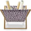 Ambesonne Romantic Magazine and Book Holder, Lilly Bouquet Valentines Day Themed Arrangement on Polka Dots Backdrop, Floor Rack Decor for Interior of Home & Office, 22″ x 19″, Pistachio Green White(Pink Black White)