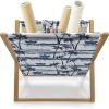 Ambesonne Romantic Magazine and Book Holder, Lilly Bouquet Valentines Day Themed Arrangement on Polka Dots Backdrop, Floor Rack Decor for Interior of Home & Office, 22″ x 19″, Pistachio Green White(Blue Dark Blue White)