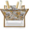 Ambesonne Romantic Magazine and Book Holder, Lilly Bouquet Valentines Day Themed Arrangement on Polka Dots Backdrop, Floor Rack Decor for Interior of Home & Office, 22″ x 19″, Pistachio Green White(Charcoal Grey Marigold)