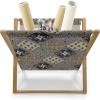 Ambesonne Romantic Magazine and Book Holder, Lilly Bouquet Valentines Day Themed Arrangement on Polka Dots Backdrop, Floor Rack Decor for Interior of Home & Office, 22″ x 19″, Pistachio Green White(Tan Black)