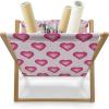 Ambesonne Romantic Magazine and Book Holder, Lilly Bouquet Valentines Day Themed Arrangement on Polka Dots Backdrop, Floor Rack Decor for Interior of Home & Office, 22″ x 19″, Pistachio Green White(Magenta Pale Pink)