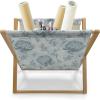 Ambesonne Romantic Magazine and Book Holder, Lilly Bouquet Valentines Day Themed Arrangement on Polka Dots Backdrop, Floor Rack Decor for Interior of Home & Office, 22″ x 19″, Pistachio Green White(Pale Blue Grey)