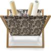 Ambesonne Romantic Magazine and Book Holder, Lilly Bouquet Valentines Day Themed Arrangement on Polka Dots Backdrop, Floor Rack Decor for Interior of Home & Office, 22″ x 19″, Pistachio Green White(Beige Brown)