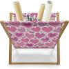 Ambesonne Romantic Magazine and Book Holder, Lilly Bouquet Valentines Day Themed Arrangement on Polka Dots Backdrop, Floor Rack Decor for Interior of Home & Office, 22″ x 19″, Pistachio Green White(Hot Pink White)