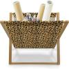 Ambesonne Romantic Magazine and Book Holder, Lilly Bouquet Valentines Day Themed Arrangement on Polka Dots Backdrop, Floor Rack Decor for Interior of Home & Office, 22″ x 19″, Pistachio Green White(Orange Black)