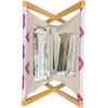 Ambesonne Romantic Magazine and Book Holder, Lilly Bouquet Valentines Day Themed Arrangement on Polka Dots Backdrop, Floor Rack Decor for Interior of Home & Office, 22″ x 19″, Pistachio Green White(Magenta Pale Pink)