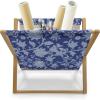 Ambesonne Romantic Magazine and Book Holder, Soft Colored Hearts in Love Valentines Day Repetitive Pattern, Floor Rack Decor for Interior of Home & Office, 22″ x 19″, Pale Yellow Pale Pink(Royal Blue)