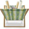 Ambesonne Romantic Magazine and Book Holder, Soft Colored Hearts in Love Valentines Day Repetitive Pattern, Floor Rack Decor for Interior of Home & Office, 22″ x 19″, Pale Yellow Pale Pink(Yellow Green)