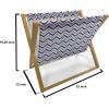 Ambesonne Romantic Magazine and Book Holder, Soft Colored Hearts in Love Valentines Day Repetitive Pattern, Floor Rack Decor for Interior of Home & Office, 22″ x 19″, Pale Yellow Pale Pink(Navy Blue White)