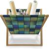 Ambesonne Romantic Magazine and Book Holder, Soft Colored Hearts in Love Valentines Day Repetitive Pattern, Floor Rack Decor for Interior of Home & Office, 22″ x 19″, Pale Yellow Pale Pink(Blue Green)