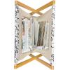 Ambesonne Romantic Magazine and Book Holder, Soft Colored Hearts in Love Valentines Day Repetitive Pattern, Floor Rack Decor for Interior of Home & Office, 22″ x 19″, Pale Yellow Pale Pink(White and Black)