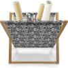 Ambesonne Romantic Magazine and Book Holder, Valentine’s Day Themed Layout Petite Girly Heart Mothers Day Love Inspired, Floor Rack Decor for Interior of Home & Office, 22″ x 19″, Pink and White(Grey and Charcoal Grey)