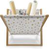 Ambesonne Romantic Magazine and Book Holder, Valentine’s Day Themed Layout Petite Girly Heart Mothers Day Love Inspired, Floor Rack Decor for Interior of Home & Office, 22″ x 19″, Pink and White(Earth Yellow and White)