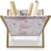 Ambesonne Romantic Magazine and Book Holder, Valentine’s Day Themed Layout Petite Girly Heart Mothers Day Love Inspired, Floor Rack Decor for Interior of Home & Office, 22″ x 19″, Pink and White(Pale Pink White)