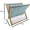 Ambesonne Roses Magazine and Book Holder, Flowers Petals and Buds on Plain Backdrop Valentines Day Themed Print, Floor Rack Decor for Interior of Home & Office, 22″ x 19″, Vermilion Emerald White(Pale Blue Redwood)