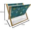 Ambesonne Roses Magazine and Book Holder, Flowers Petals and Buds on Plain Backdrop Valentines Day Themed Print, Floor Rack Decor for Interior of Home & Office, 22″ x 19″, Vermilion Emerald White(Dark Teal Multicolour)