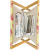 Ambesonne Roses Magazine and Book Holder, Flowers Petals and Buds on Plain Backdrop Valentines Day Themed Print, Floor Rack Decor for Interior of Home & Office, 22″ x 19″, Vermilion Emerald White(Pastel Yellow and Coral)
