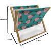 Ambesonne Roses Magazine and Book Holder, Flowers Petals and Buds on Plain Backdrop Valentines Day Themed Print, Floor Rack Decor for Interior of Home & Office, 22″ x 19″, Vermilion Emerald White(Blush Dark Coral)