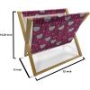 Ambesonne Roses Magazine and Book Holder, Flowers Petals and Buds on Plain Backdrop Valentines Day Themed Print, Floor Rack Decor for Interior of Home & Office, 22″ x 19″, Vermilion Emerald White(Magenta Raspberry White)