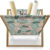 Ambesonne Roses Magazine and Book Holder, Flowers Petals and Buds on Plain Backdrop Valentines Day Themed Print, Floor Rack Decor for Interior of Home & Office, 22″ x 19″, Vermilion Emerald White(Laurel Green Salmon)