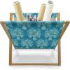 Ambesonne Roses Magazine and Book Holder, Flowers Petals and Buds on Plain Backdrop Valentines Day Themed Print, Floor Rack Decor for Interior of Home & Office, 22″ x 19″, Vermilion Emerald White(Seafoam and Sea Blue)