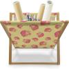 Ambesonne Roses Magazine and Book Holder, Flowers Petals and Buds on Plain Backdrop Valentines Day Themed Print, Floor Rack Decor for Interior of Home & Office, 22″ x 19″, Vermilion Emerald White(Pastel Yellow and Coral)