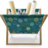 Ambesonne Roses Magazine and Book Holder, Flowers Petals and Buds on Plain Backdrop Valentines Day Themed Print, Floor Rack Decor for Interior of Home & Office, 22″ x 19″, Vermilion Emerald White(Dark Teal Multicolour)