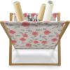 Ambesonne Roses Magazine and Book Holder, Flowers Petals and Buds on Plain Backdrop Valentines Day Themed Print, Floor Rack Decor for Interior of Home & Office, 22″ x 19″, Vermilion Emerald White(Eggshell Coral)