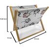 Ambesonne Roses Magazine and Book Holder, Flowers Petals and Buds on Plain Backdrop Valentines Day Themed Print, Floor Rack Decor for Interior of Home & Office, 22″ x 19″, Vermilion Emerald White(Fuchsia Dark Green)