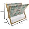 Ambesonne Roses Magazine and Book Holder, Flowers Petals and Buds on Plain Backdrop Valentines Day Themed Print, Floor Rack Decor for Interior of Home & Office, 22″ x 19″, Vermilion Emerald White(Laurel Green Salmon)