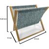 Ambesonne Roses Magazine and Book Holder, Flowers Petals and Buds on Plain Backdrop Valentines Day Themed Print, Floor Rack Decor for Interior of Home & Office, 22″ x 19″, Vermilion Emerald White(Indigo Seafoam)