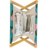 Ambesonne Roses Magazine and Book Holder, Flowers Petals and Buds on Plain Backdrop Valentines Day Themed Print, Floor Rack Decor for Interior of Home & Office, 22″ x 19″, Vermilion Emerald White(Blush Dark Coral)