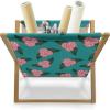 Ambesonne Roses Magazine and Book Holder, Flowers Petals and Buds on Plain Backdrop Valentines Day Themed Print, Floor Rack Decor for Interior of Home & Office, 22″ x 19″, Vermilion Emerald White(Blush Dark Coral)