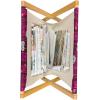 Ambesonne Roses Magazine and Book Holder, Flowers Petals and Buds on Plain Backdrop Valentines Day Themed Print, Floor Rack Decor for Interior of Home & Office, 22″ x 19″, Vermilion Emerald White(Magenta Raspberry White)