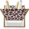 Ambesonne Roses Magazine and Book Holder, Flowers Petals and Buds on Plain Backdrop Valentines Day Themed Print, Floor Rack Decor for Interior of Home & Office, 22″ x 19″, Vermilion Emerald White(Vermilion Emerald White)