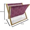 Ambesonne Roses Magazine and Book Holder, Flowers Petals and Buds on Plain Backdrop Valentines Day Themed Print, Floor Rack Decor for Interior of Home & Office, 22″ x 19″, Vermilion Emerald White(Dark Magenta Plum)