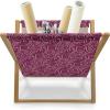 Ambesonne Roses Magazine and Book Holder, Flowers Petals and Buds on Plain Backdrop Valentines Day Themed Print, Floor Rack Decor for Interior of Home & Office, 22″ x 19″, Vermilion Emerald White(Dark Magenta Plum)