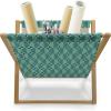 Ambesonne Roses Magazine and Book Holder, Flowers Petals and Buds on Plain Backdrop Valentines Day Themed Print, Floor Rack Decor for Interior of Home & Office, 22″ x 19″, Vermilion Emerald White(Cadet Blue Laurel Green)