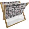 Ambesonne Donut Magazine and Book Holder, Pastel Colored Dessert Sweets Sprinkles and Hearts Valentine’s Day Theme Print, Floor Rack Decor for Interior of Home & Office, 22″ x 19″, Pink and White(Dark Blue Grey White)