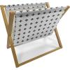 Ambesonne Donut Magazine and Book Holder, Pastel Colored Dessert Sweets Sprinkles and Hearts Valentine’s Day Theme Print, Floor Rack Decor for Interior of Home & Office, 22″ x 19″, Pink and White(Black White)