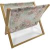 Ambesonne Floral Magazine and Book Holder, Rose Flowers Vintage Design Elements Petals Leaves Love Themed Valentines Image, Floor Rack Decor for Interior of Home & Office, 22″ x 19″, Red Grey Black(Pale Green Brown Peach)