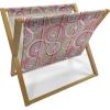 Ambesonne Floral Magazine and Book Holder, Rose Flowers Vintage Design Elements Petals Leaves Love Themed Valentines Image, Floor Rack Decor for Interior of Home & Office, 22″ x 19″, Red Grey Black(Tan Purple Hot Pink)