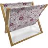 Ambesonne Floral Magazine and Book Holder, Rose Flowers Vintage Design Elements Petals Leaves Love Themed Valentines Image, Floor Rack Decor for Interior of Home & Office, 22″ x 19″, Red Grey Black(Maroon Rose)