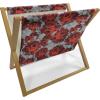 Ambesonne Floral Magazine and Book Holder, Rose Flowers Vintage Design Elements Petals Leaves Love Themed Valentines Image, Floor Rack Decor for Interior of Home & Office, 22″ x 19″, Red Grey Black(Red Grey Black)