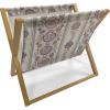 Ambesonne Floral Magazine and Book Holder, Rose Flowers Vintage Design Elements Petals Leaves Love Themed Valentines Image, Floor Rack Decor for Interior of Home & Office, 22″ x 19″, Red Grey Black(Eggshell Dried Rose)