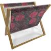 Ambesonne Floral Magazine and Book Holder, Rose Flowers Vintage Design Elements Petals Leaves Love Themed Valentines Image, Floor Rack Decor for Interior of Home & Office, 22″ x 19″, Red Grey Black(Charcoal Grey Magenta)
