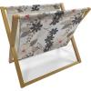 Ambesonne Floral Magazine and Book Holder, Rose Flowers Vintage Design Elements Petals Leaves Love Themed Valentines Image, Floor Rack Decor for Interior of Home & Office, 22″ x 19″, Red Grey Black(Tan Ivory Seal Brown)