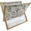 Ambesonne Floral Magazine and Book Holder, Rose Flowers Vintage Design Elements Petals Leaves Love Themed Valentines Image, Floor Rack Decor for Interior of Home & Office, 22″ x 19″, Red Grey Black(Dark Taupe Coconut)
