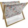 Ambesonne Floral Magazine and Book Holder, Rose Flowers Vintage Design Elements Petals Leaves Love Themed Valentines Image, Floor Rack Decor for Interior of Home & Office, 22″ x 19″, Red Grey Black(Almond Green Salmon)